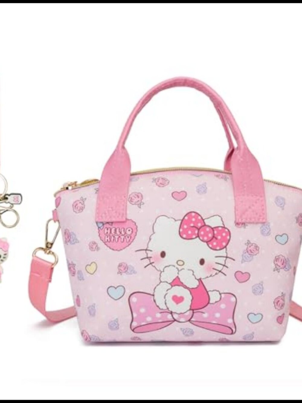 Cute Mini PU Leather Crossbody Purse Messenger Shoulder Bag with Keychain